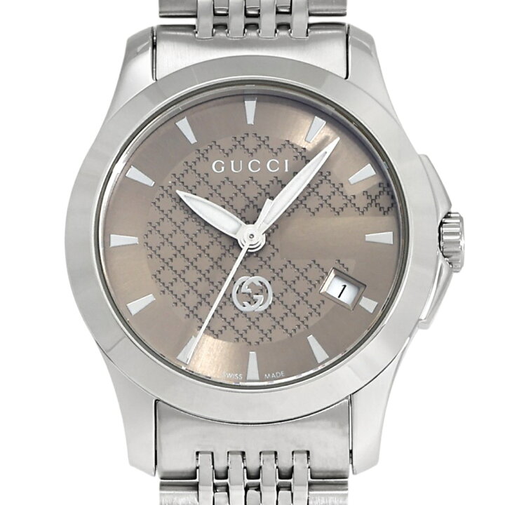 楽天市場】グッチ GUCCI Gタイムレス YA1265007 ブラウン文字盤 新品 