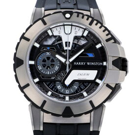 ハリー・ウィンストン HARRY WINSTON オーシャン スポーツ クロノグラフ 世界限定300本 411/MCA44ZC ブラック文字盤 中古 腕時計 メンズ
