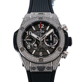 ウブロ HUBLOT ビッグバン ウニコ チタニウム パヴェ 441.NX.1170.RX.1704 グレー文字盤 新品 腕時計 メンズ