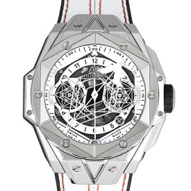 ウブロ HUBLOT ビッグバン ウニコ サンブルー II チタニウム ホワイト 世界限定200本 418.NX.2001.RX.MXM20 ブラック/ホワイト文字盤 中古 腕時計 メンズ