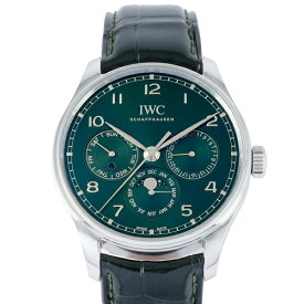 IWC ポルトギーゼ パーペチュアルカレンダー 42 IW344207 グリーン/アラビア文字盤 中古 腕時計 メンズ