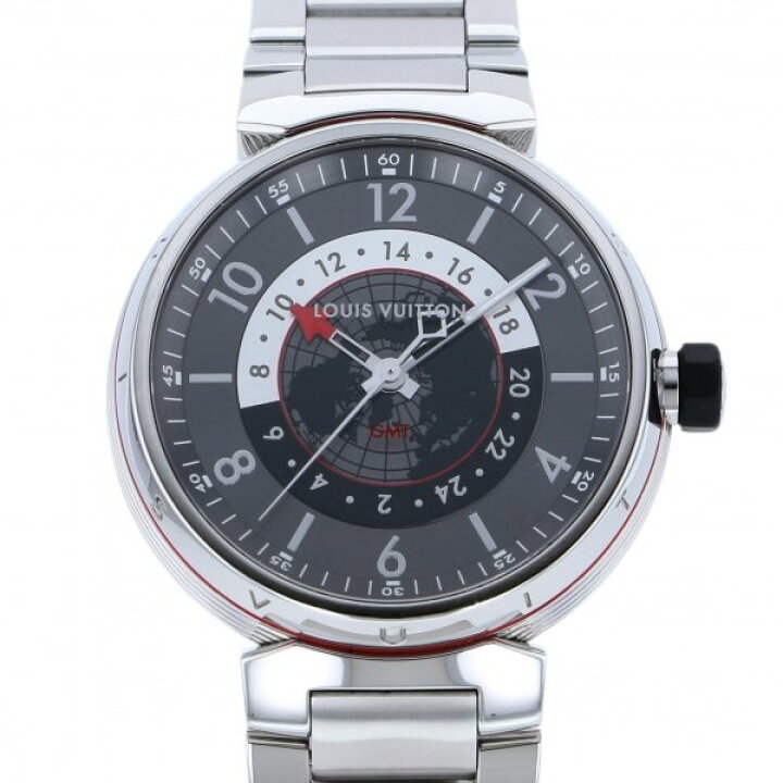 楽天市場 ルイ ヴィトン Louis Vuitton タンブール グラフィット Gmt Q1d30 グレー文字盤 中古 腕時計 メンズ ジェムキャッスルゆきざき