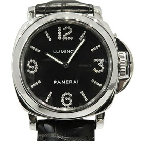 パネライ PANERAI ルミノール ベース ダイヤモンドコレクション 世界限定100本 PAM00130 ブラック文字盤 中古 腕時計 メンズ