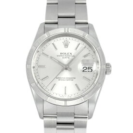 ロレックス ROLEX オイスターパーペチュアル デイト 15210 シルバー文字盤 中古 腕時計 メンズ