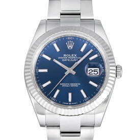 ロレックス ROLEX デイトジャスト 41 126334 ブライトブルー/バー文字盤 新品 腕時計 メンズ