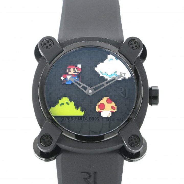 楽天市場 ロマン ジェローム Romain Jerome Rj X スーパーマリオブラザーズ 世界限定85本 Rj M Au In 011 01 ブラック文字盤 中古 腕時計 メンズ ジェムキャッスルゆきざき