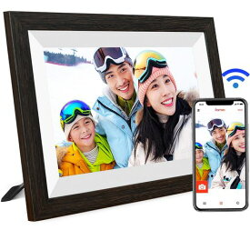 CHIXODO デジタルフォトフレーム WIFI 10.1インチ 人感センサー 写真動画再生/共有 1280*800 専門アプリ「FRAMEO 」操作簡単 木目 32GBメモリ内蔵 壁掛け可 タッチIPS液晶 プレゼント ギフト贈り物 ご両親 誕生日