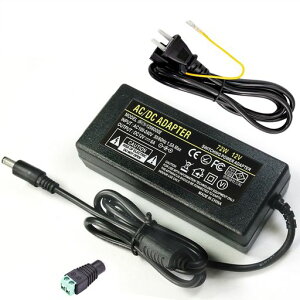 GeluoruiACアダプター12V6A電源アダプター72WDC12v5A4Aスイッチング電源LEDテープライト・ビデオ・防犯カメラ・監視カメラ給電用電源アダプターAC100V右向き矢印DC12V変換アダプターインバーター