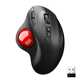 JUNNUP トラックボール マウス BLUETOOTH &2.4GHZ USBレシーバー 2モード 【NEWモデル】 3台同時接続 マウス トラックボール 親指 右利き 節電モデル TYPE-C充電式 ワイヤレス マウス ボール 7ボタン 静音タイプ