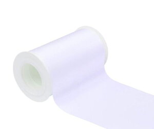 【IDECORRIBBONS】幅100MM 両面サテンリボン 長さ4.5M #029ホワイト