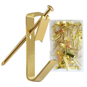 5WYOUKE【30個入】画鋲フックおしゃれピンフック耐荷重約13.5kg石膏ボード・ベニヤ・木用フック目立たない跡が残らない釘フック壁傷つけないゴールド金属錆びない額縁/時計/絵画/クリスマス