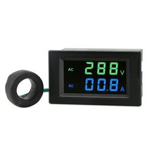 DROKLCD画面デジタルマルチメータ電圧計電流計AC80-300V電圧電流メータゲージ100A電流センサトランス付け2線式デジタル電圧アンプモニタパネル(第二代)