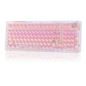 KiiBoomPhantom98�z�b�g�X���b�v�Ή��N���X�^���K�X�P�b�g�}�E���g���J�j�J���L�[�{�[�h�g���v�����[�hNKRO�Q�[�~���O�L�[�{�[�h�����RGB�N���A�L�[�L���b�vWin/Mac�p8000mAh�o�b�e���[(Pink)