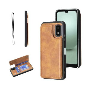 【OULO】AQUOSwish3/SH-53D/A302SH/A303SH用ケースレザー人気カード収納スマホケース耐衝撃軽量スタンド機能薄い背面ICカード入れ手帳型財布型カバー(レトロブラウン)アクオスwish3