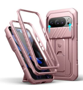 DexnorGooglePixel10/10Pro�p�X���C�h���J�����J�o�[�t���P�[�X2��ނ̃t�����g�t���[��&������ʕی�t�B����&���ȃL�b�N�X�^���h���ڑϏՌ��t���{�f�B�h��o���p�[�P�[�X(�s���N)