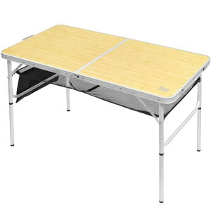TIMBERRIDGEテーブルアウトドア折りたたみテーブル高さ2段階調整可能120X60cmキャンプ用ピクニックレジャーアルミ製ファミリーサイズ(木色)JP-TA