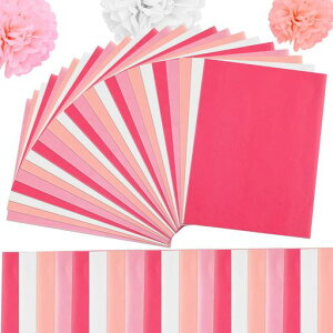 METBOU薄葉紙120枚4色セットお花紙ピンクフラワーぺーパーおはながみ母の日ラッピングペーパー薄紙包装紙ペーパーフラワー紙誕生日バレンタイン結婚式飾り手芸用品ピンク35cmx50cm