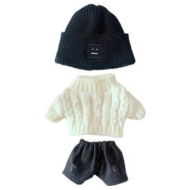 NIANNYYHOUSE 人形の服 20CM 着せ替え 帽子+セーター+半ズボン 3点セット ツイストセーター ぬいぐるみ 用 綿人形の服 人形ベビー服 (B1)