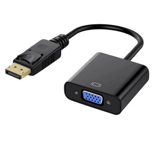 Displayportオス右向き矢印VGAメス変換アダプタ(DPtoVGA)最大解像度1920x1080サポート金メッキコネクター搭載PCモニタプロジェクターDVDHDTVモニター用対応