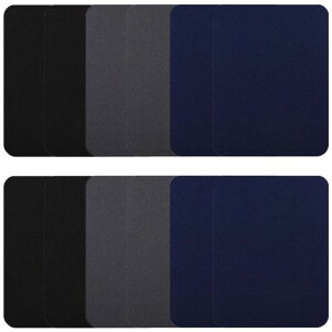 補修パッチアイロンパッチ3色12枚セット長方形約9.5cmx12.5cm洋服リペア補修布補修シートアイロン接着貼付パッチアイロンワッペン布製衣類服の補修にDIY手芸自由に切り取れる(ブラック/ダ…