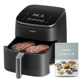 COSORIノンフライヤー6L大容量家庭用エアフライヤーDCモーター高速airfryer発酵ポテト専用レシピ付きPSE認証済みブラック[メーカー2年]CAF-DC601