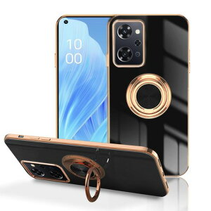 LuFiYaOPPOReno9A/OPPOReno7A用ケースリング付きカバーTPU素材スタンド機Xperia5Vスマホケース軽量耐衝撃薄い擦り傷防止落下防止車載ホルダー360°回転ケースOPPO