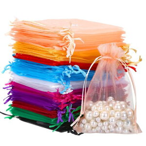 NALERラッピング袋オーガンジー巾着袋ハロウィン袋100枚入れ無地オーガンジギフト包装アクセサリージュエリー収納オーガンジー袋10x15cm10色