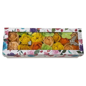 Q-FLABathFragrance(バス・フレグランス)入浴剤のフラワーボックスイエロー/オレンジイエロー/オレンジ1個