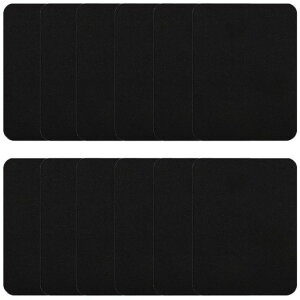 補修パッチアイロンパッチ単色12枚セット黒長方形約9.5cmx12.5cm洋服リペア補修布補修シートアイロン接着貼付パッチアイロンワッペン布製衣類服の補修にDIY手芸自由に切り取れる(ブラック)