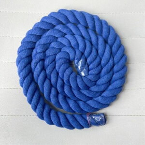 カラー綿ロープ直径8mm/10mm/12mm/20mm綿ロープ3ツ打10M/20M柔らか太い手芸用天然コットンロープ手作りインテリア飾りDIY(ダークブルー20mm/10M)