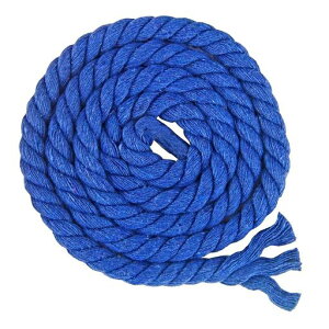 カラー綿ロープ直径8mm/10mm/12mm/20mm綿ロープ3ツ打10M/20M/50M柔らか太い手芸用天然コットンロープ手作りインテリア飾りDIY(ダークブルー12mm/10M)