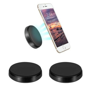 Lysongスマホスタンド車ホルダーマグネット磁気カーマウントホルダーiPhone/Androidスマホに対応車載ホルダースマホホルダー装着・脱着簡単2個入り(ブラック02)