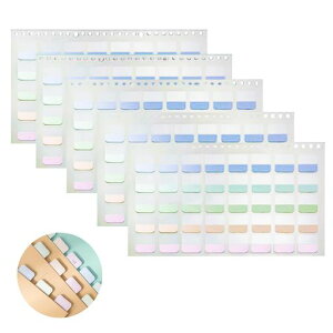 インデックス付箋インデックス付フィルムふせん5枚セットインデックスシール見出しポスト透明強粘着付箋インクの吸収が良い文房具事務用品DIY装飾(5色各40枚)