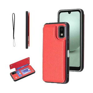 【OULO1】AQUOSwish3/SH-53D/A302SH/A303SH用ケースレザー人気カード収納スマホケース耐衝撃軽量スタンド機能薄い背面ICカード入れ手帳型財布型カバー(レッド)アクオスwish3