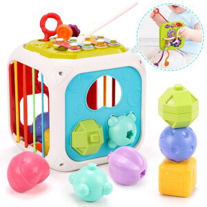 Qizebaby赤ちゃん・幼児のおもちゃ形合わせおもち知育玩具ベビーおもちゃ教育おもちゃ早期教育スタッキングゲームモンテッソーリおもちゃ図形認知色認識感覚玩具楽器玩具遊び入園祝い…