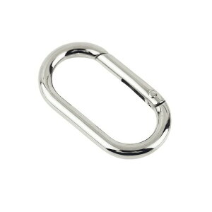 4個長円形カラビナ/楕円カラビナ/オーバルカラビナセットフック/リングフックキーホルダー/アクセサリーパーツ接続バックル修理バッグチェーン(3.4cmシルバー)