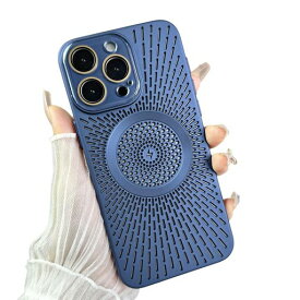 Sakanana兼用スマホケースiPhone12ケースMagsafe対応メッシュ放熱性冷却一体型レンズ保護ガラス付きチタン感無地おしゃれシンプル軽量薄型マグネット搭載ワイヤレス充電対応耐衝撃ストラッ…