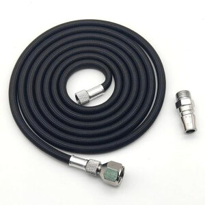 YFFSFDCエアブラシホース1.8Mナイロン編組エアブラシ用エアーホースエアポンプ接続ホースエアブラシホースブレードホース1/81/4接続用フィッティングジョイント付き