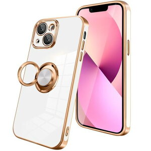 KEHUALLEiPhone14ケースリング付きスマホケースいphone14カバー耐衝撃メッキ加工TPU携帯カバー車載ホルダー対応360度回転多機能スタンド機能ストラップホール付きアイフォン14携帯ケース