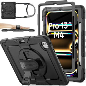 SEYMACstock2024N13C`iPadPro(M4)ϏՌP[XیtBty[360°]X^hnhXgbvV_[XgbvSʕیJo[iPadPro132024p^(ubN)