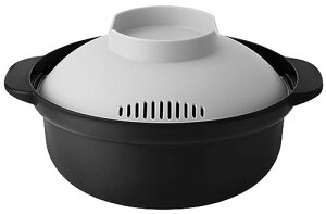 アンドエヌイー(&NE)らくチン!レンジ鍋レコポrecopoブラック1.5L日本製一人用レシピ付き小型軽量レンジ調理鍋電子レンジ用鍋ラーメンパスタNIM-118-BK