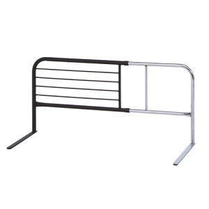 不二貿易ベッドガード転落防止布団ずれ防止幅95~120x奥行40x高さ45cmブラウンハイタイプ幅調整可能伸縮式ベッドフェンス大人完成品15565