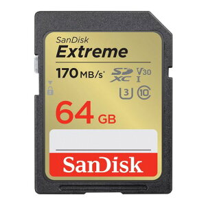 SanDisk(TfBXN)64GBExtreme(GNXg[)SDXCUHS-I[J[h-C10/U3/V30/4K/UHDSDJ[h-SDSDXV2-064G-GNCIN