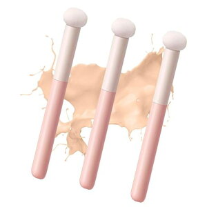 サムコスコンシーラーブラシ化粧ブラシファンデーションブラシ3本セット柔らかくて持ち運びやすいスポンジヘッド粉飛びしないメイクブラシ精密自然携帯便利化粧用品(B)