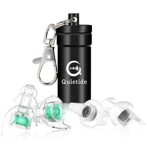 ライブ用耳栓Quietide耳栓ライブイヤープロテクター聴覚障害予防コンサートやフェス、クラブなどで大音量の音楽を楽しむ方向け水洗い可能繰り返し使用可能携帯ケース付き日本語説明書…