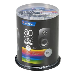 Verbatimバーベイタム音楽用CD-R80分100枚ホワイトプリンタブル48倍速MUR80FP100SV1