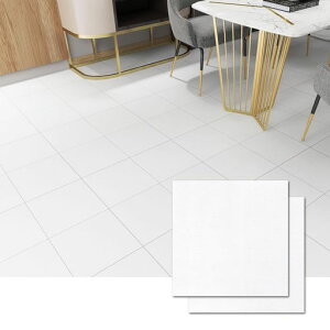 フロアタイル置くだけ大理石床シート18枚/約1畳クッションフロアマットトイレ防水フロリングマット玄関床diy張り替えリメイクシート床材(ホワイト)