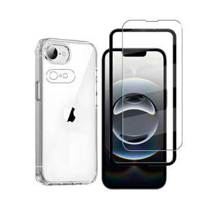 【1+1+1+1】対応iPhone16E5G用の1枚ガラスフィルム+1枚カメラフィルム+1つですシリコンケース+1枚ガイド枠付き