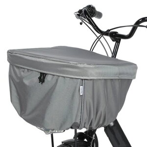 Convida自転車カゴカバー前防水2段式厚手600Dナイロン反射帯付き撥水加工ファスナー両開き雨よけ電動アシスト車対応(11757-オリーブグレイ)
