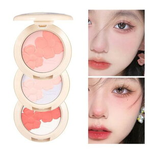 花言葉チーク高発色ほろ酔いチー2色の花のチークで顔色を明るくする微粉-2#ピンクミスト北海